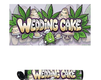 Wedding Cake Pre-Roll Labels | 116mm Cali Tube Stickers – High-Gloss Vinyl