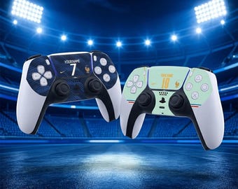 France World Cup 2026 PS5 Controller Skin, Personalised DualSense Vinyl Wrap, Custom Name & Number, Home and Away Kit, Football Gift UK Made