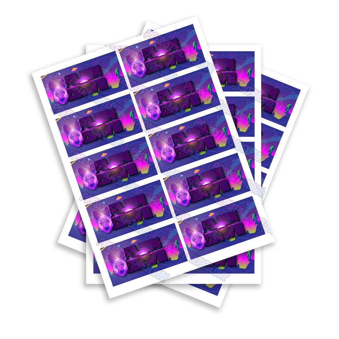 Alien Dawg Pre Roll Sticker Labels - High Gloss - Multiple Sizes - Bulk ...
