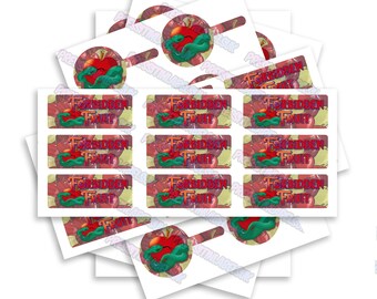 Forbidden F Sticker Label Set - High Gloss - 2oz Tamper Proof Glass Jar Labels - Includes a Includes Lid & Side Label Stickers