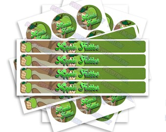 Apple Fritter 100ml Tin Labels - High Gloss - Tin Can Stickers - Includes Lid & Side Label Stickers - 100ml