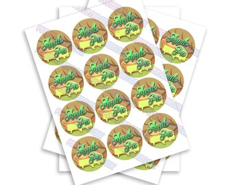 Apple Pie Sticker Labels - High Gloss - Pop Top Slap Stickers - Circular Sticker - Slap Stickers