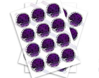 Purple Cookies Sticker Labels - High Gloss - Pop Top Slap Stickers - Circular Sticker - Slap Stickers