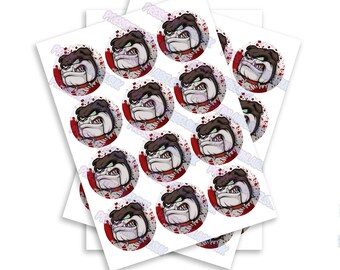 Maul Dog Sticker Labels - High Gloss - Pop Top Slap Stickers - Circular Sticker - Slap Stickers