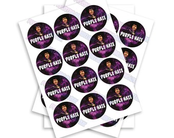 Purple H Round Sticker Labels - High Gloss - Multiple Sizes - Circular Sticker - Slap Stickers