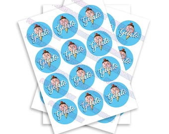 Gelato T3 Round Sticker Labels - High Gloss - Pop Top Slap Stickers - Circular Sticker - Slap Stickers