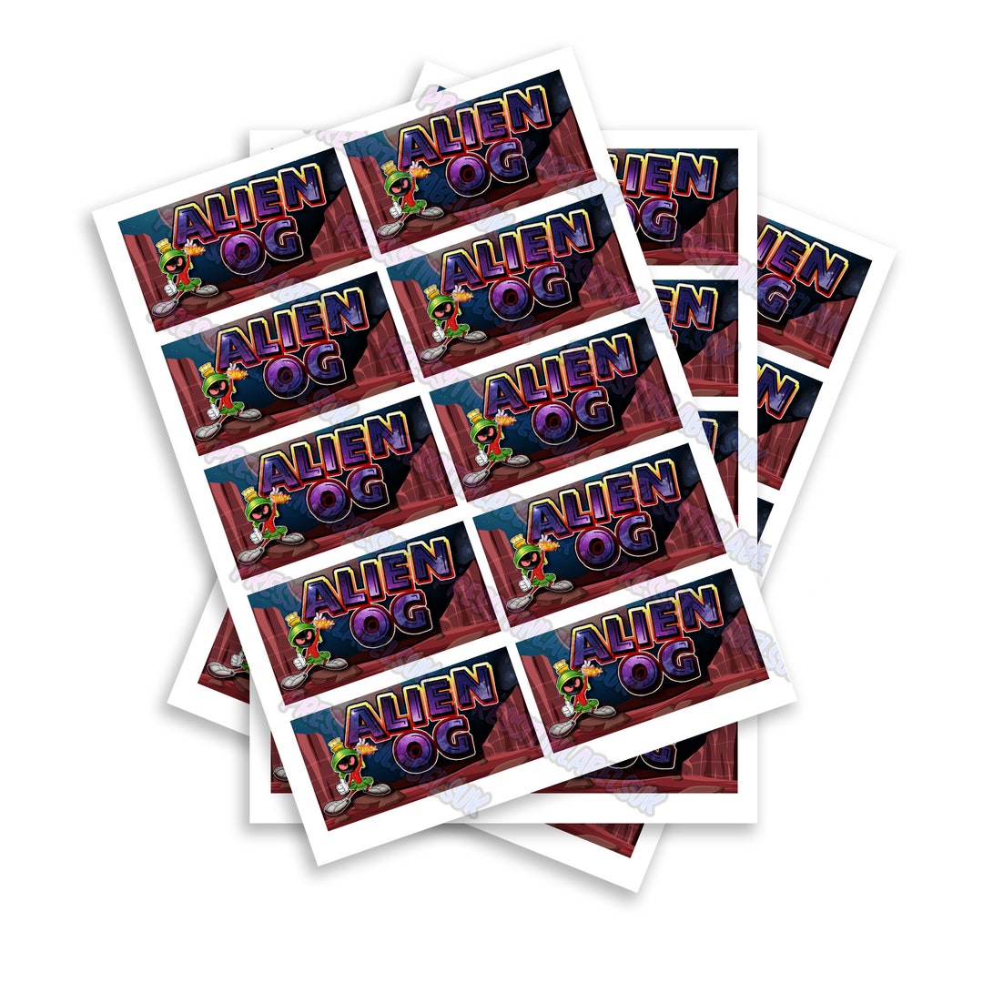 Alien O Pre Roll Sticker Labels - High Gloss - Multiple Sizes - Bulk ...