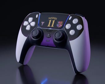 Barcelona Away 2026 PS5 Controller Skin, Personalised DualSense Vinyl Wrap, Custom Name & Number, Football Gift for Gamers, UK Made