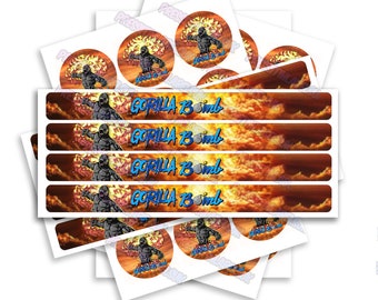 Gorilla BmB 100ml Tin Labels - High Gloss - Tin Can Stickers - Includes Lid & Side Label Stickers - 100ml