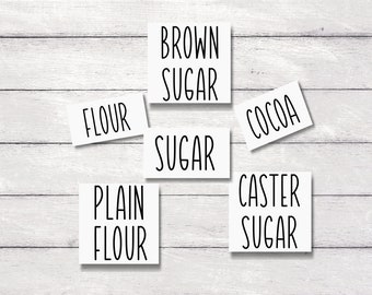 Baking Vinyl Decal Labels Kitchen Organisation