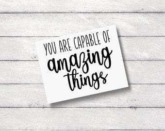 You are capable of amazing things | Mirror Affirmation Stickers | Positive affirmation labels | Mindfulness | Vinyl Decal Labels Stickers