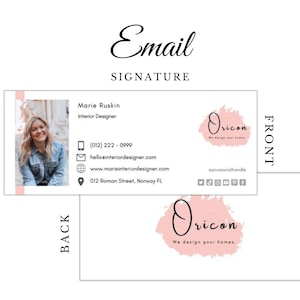 Email Signature Template,Gmail Signature,email,Custom Signature for business,clickable signature,instant download,InteriorDesigner 01