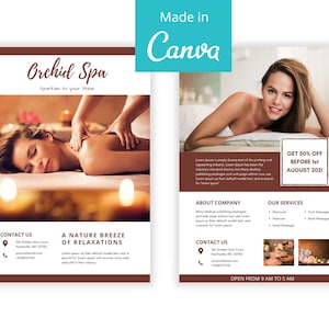 Spa Flyer Template: Beauty Salon Marketing, Social Media Ad (Canva)