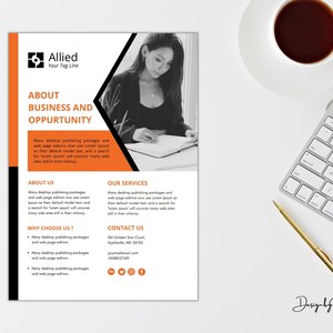 Printable Business Flyer | Corporate Flyer Template | Canva Template | Instant Download