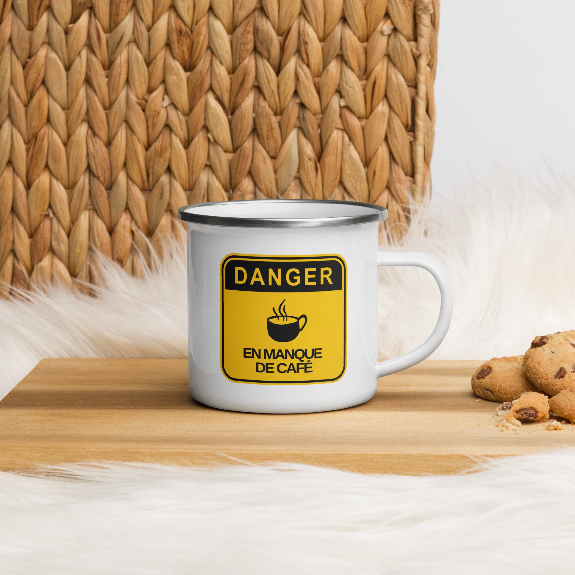 Mug Émaillé Humoristique Du Matin - Danger Café Idée Cadeau Pour Les Flemmards Matin