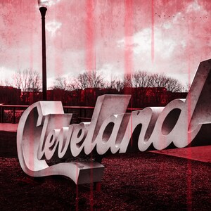 Red Cleveland Script 16 x 20 Poster Digital Download