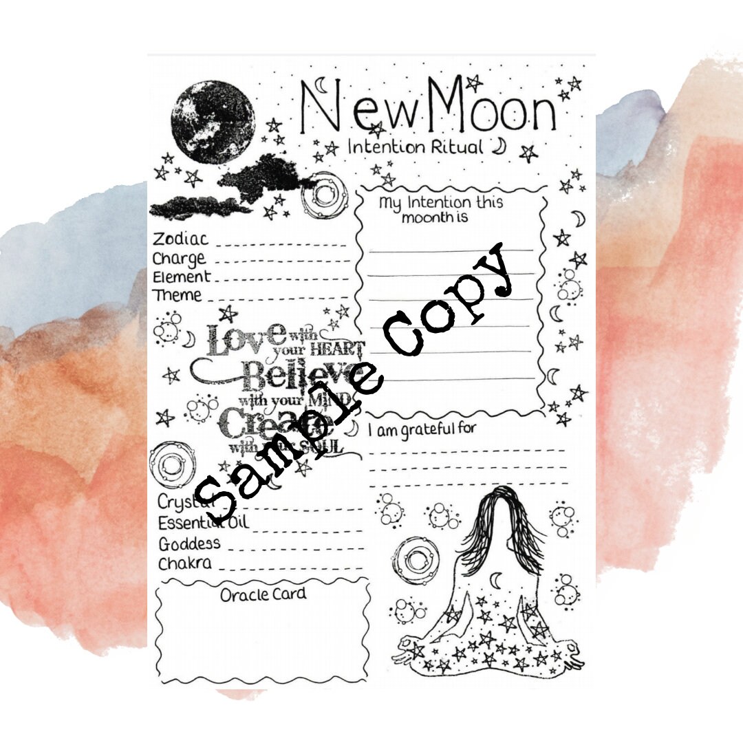 New Moon Worksheet PDF Journal Page Planner Printables | Etsy