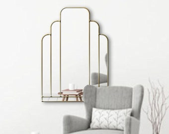 Art Deco Shaped Handmade Wall Mirror Tuscan