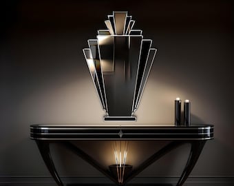 Babushka Art Deco Handmade Fan Wall Mirror