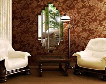 Opulent Romance Art Deco Wall Mirror in Gold
