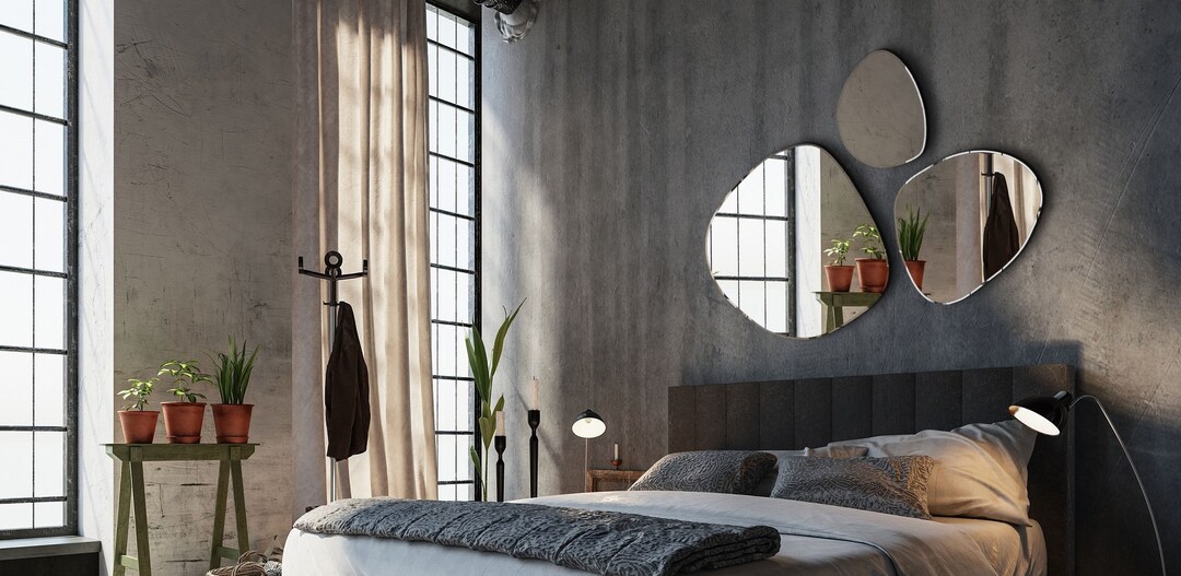 Stylish Handmade Set of 3 Wall Mirrors Sarsen Etsy