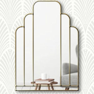 Art Deco Shaped Handmade Wall Mirror Tuscan 80x56cm image 2