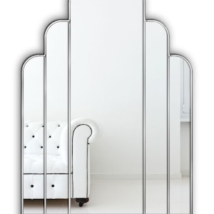 Art Deco Shaped Handmade Wall Mirror Tuscan 80x56cm image 3