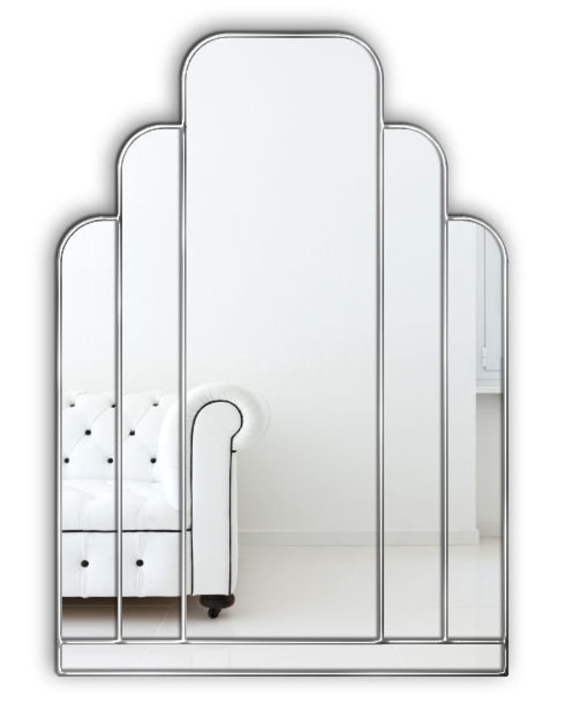 Art Deco Shaped Handmade Wall Mirror Tuscan 80x56cm image 3