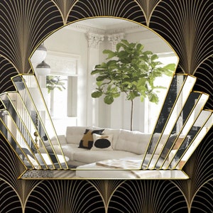 Fan Overmantel Art Deco Handmade Wall Mirror ‘Venus’