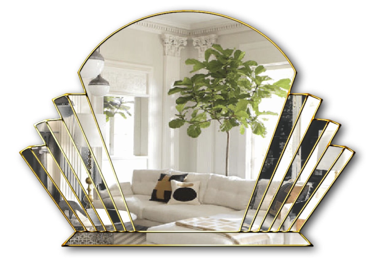 Fan Overmantle Art Deco Gold Handmade Wall Mirror 'venus' - Etsy