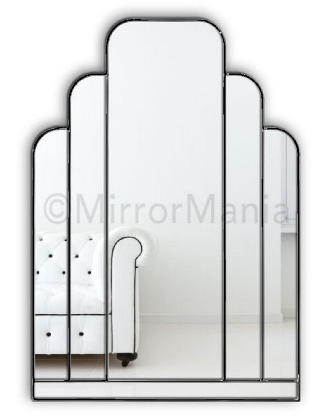 Art Deco Shaped Handmade Wall Mirror Tuscan 80x56cm Etsy