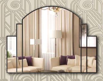 Art Deco Over Mantel British Handcrafted Wall Mirror &#39;Venice&#39;