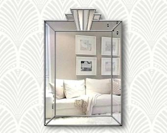 Art Deco Fächer Spiegel Vienna Royal 'The Regal Radiance Mirror' in Silber