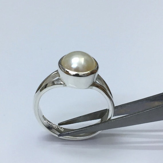 Moti Pearl Silver Ring | Kalyanastrogems