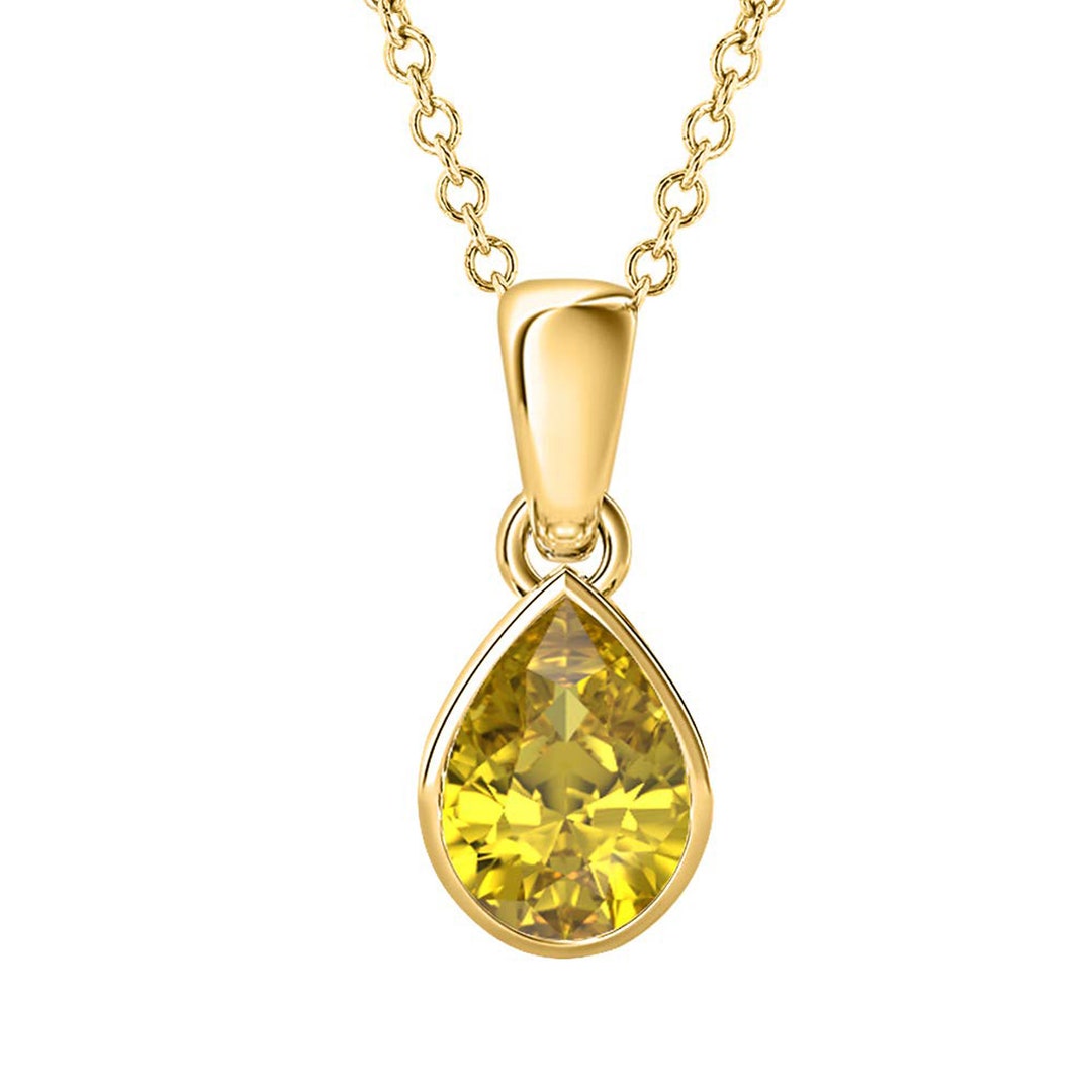 Yellow Sapphire Pendant/yellow Sapphire Necklace/ Yellow Sapphire