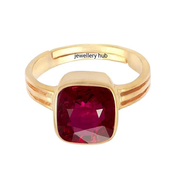 Buy SIDHARTH GEMS 8.25 Ratti Natural Ruby Manik Loose Gemstone Gold Plated  Birthstone Astrology Rashi Ratan Adjustable Ring for Men & Women at  Amazon.in