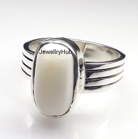 White Coral Ring Natural Gemstone Handmade 925 Sterling Silver Ring In All  Size | eBay
