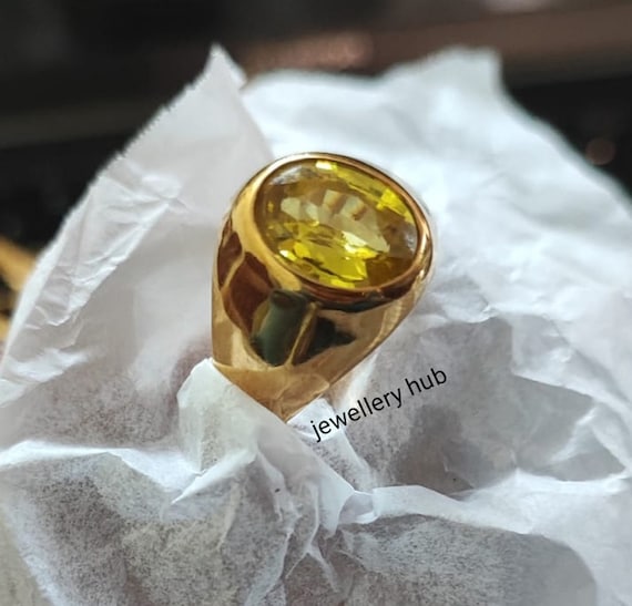 Amazon.com: Yellow Sapphire Stone Ring 7.00 Carat Trendy Designer Ring For  Wedding & Party Attractive Finger Ring With Beautifull Stone Handcrafted  Men & Women Jewellery Collectible Item Ideal: Clothing, Shoes & Jewelry