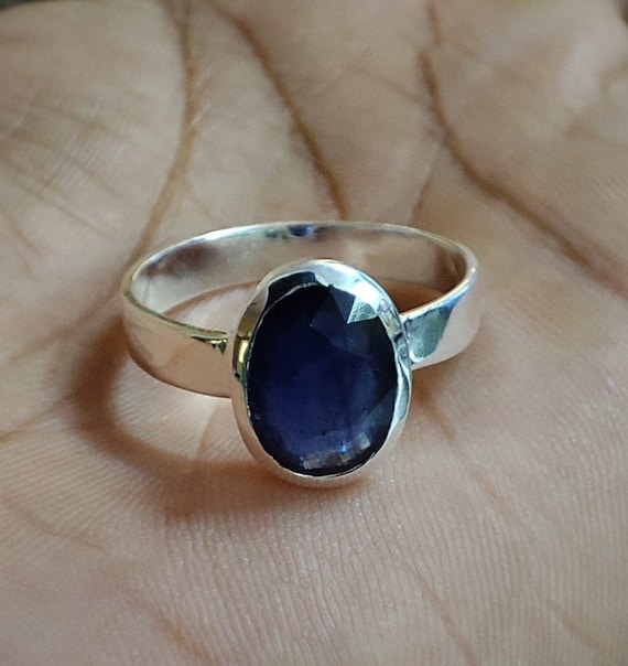 Etsy blue sapphire ring online