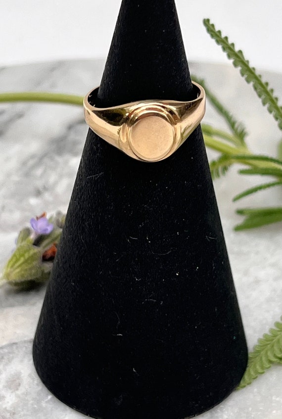 Solid 10kt Yellow Gold Plain Oval Signet Ring High
