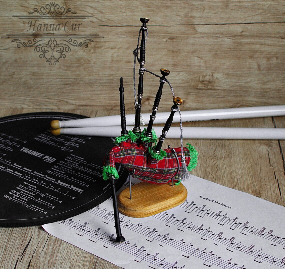 Miniature Scottish Bagpipe Model/Artist Toy Bagpipe/OOAK Etsy