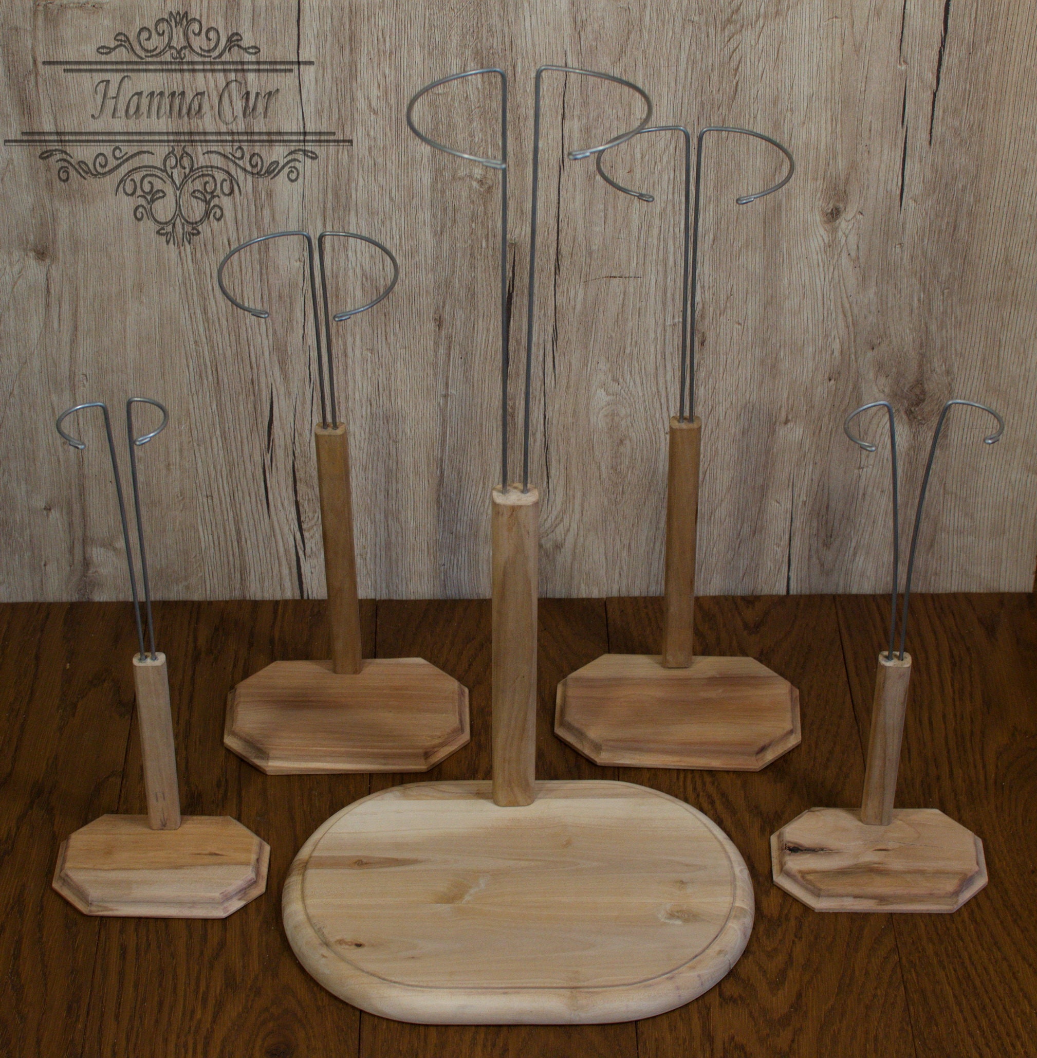 Large Wooden Doll Stands/Display Stands made of precious wood Etsy