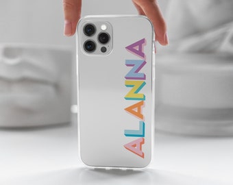 Personligt telefonskal med namn för iPhone 14 13 12 11 Pro Max skal genomskinligt iPhone XS Max skal iPhone XR Max Apple-skal iPhone 7 8 Plus