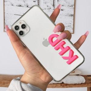 Phone Case Personalized Initials Name Clear Cover for Apple iPhone 17, 17 Pro Max 16 Plus 15 Pro Max, Samsung S24, S25 Plus Ultra