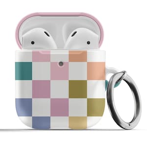 Checkered Airpods Case for Airpods Pro or Airpods Colorful Retro Aesthetic Pattern Cute and Trendy Gift Accessories for Teen or College Girl