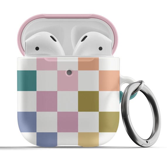 Checkered Airpods Case for Airpods Pro or Airpods Colorful Retro Aesthetic Pattern Cute and Trendy Gift Accessories for Teen or College Girl