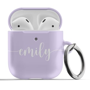 Personalised AirPod Case Cover Shell for Airpods 1 2 & Pro 1 Name Monogram Purple image 5