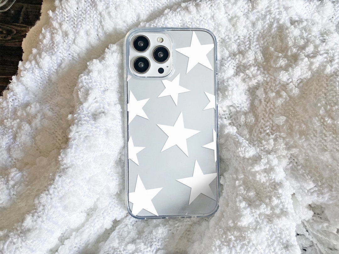 White Star Phone Case, Clear Phone Case, Trendy iPhone Case iPhone 14