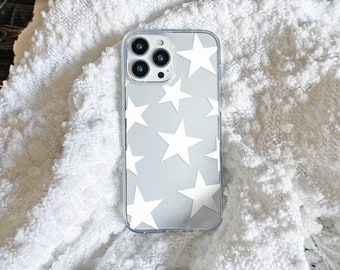 White Star Phone Case, Clear Phone Case, Trendy iPhone Case iPhone 14 13 12 11 Pro Max Case Plus | Case for iPhone Aesthetic Case for iPhone