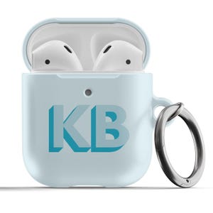 Airpod-hoesje op maat gemaakt monogram Airpod Pro-hoesje met grote 3D-initialen schaduwtekst, gepersonaliseerde Airpod-hoesje